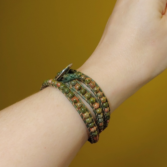UPAVIM Jewelry - 💜 Stone Bead Wrap Bracelet, Greens